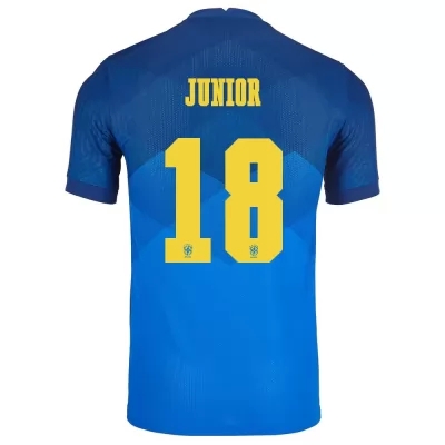 Herren Brasilianische Fussballnationalmannschaft Vinicius Junior #18 Auswärtstrikot Blau 2021 Trikot