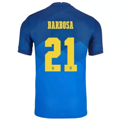 Kinder Brasilianische Fussballnationalmannschaft Gabriel Barbosa #21 Auswärtstrikot Blau 2021 Trikot