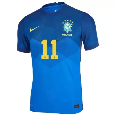 Herren Brasilianische Fussballnationalmannschaft Everton Ribeiro #11 Auswärtstrikot Blau 2021 Trikot