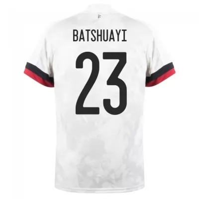 Herren Belgische Fussballnationalmannschaft Michy Batshuayi #23 Auswärtstrikot Weiß Schwarz 2021 Trikot