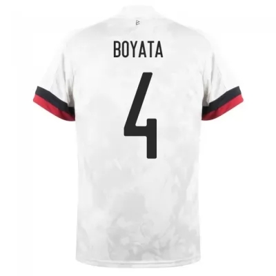 Kinder Belgische Fussballnationalmannschaft Dedryck Boyata #4 Auswärtstrikot Weiß Schwarz 2021 Trikot