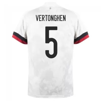 Kinder Belgische Fussballnationalmannschaft Jan Vertonghen #5 Auswärtstrikot Weiß Schwarz 2021 Trikot