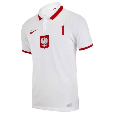 Herren Polnische Fussballnationalmannschaft Wojciech Szczesny #1 Auswärtstrikot Weiß 2021 Trikot