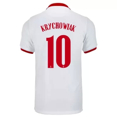 Damen Polnische Fussballnationalmannschaft Grzegorz Krychowiak #10 Auswärtstrikot Weiß 2021 Trikot