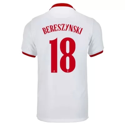Herren Polnische Fussballnationalmannschaft Bartosz Bereszynski #18 Auswärtstrikot Weiß 2021 Trikot