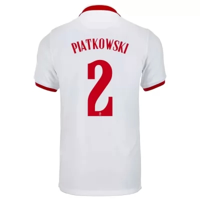 Damen Polnische Fussballnationalmannschaft Kamil Piatkowski #2 Auswärtstrikot Weiß 2021 Trikot