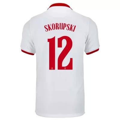 Kinder Polnische Fussballnationalmannschaft Lukasz Skorupski #12 Auswärtstrikot Weiß 2021 Trikot