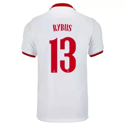 Damen Polnische Fussballnationalmannschaft Maciej Rybus #13 Auswärtstrikot Weiß 2021 Trikot
