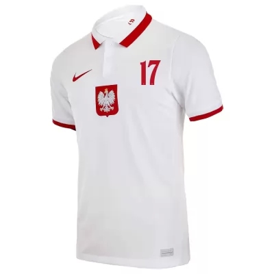 Damen Polnische Fussballnationalmannschaft Przemyslaw Placheta #17 Auswärtstrikot Weiß 2021 Trikot