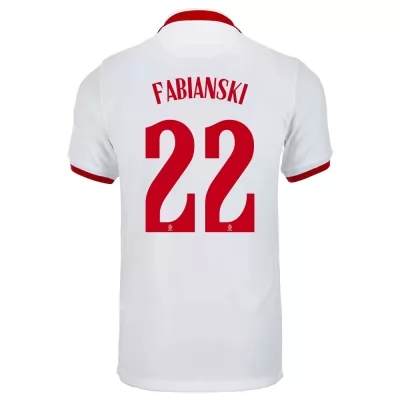 Kinder Polnische Fussballnationalmannschaft Lukasz Fabianski #22 Auswärtstrikot Weiß 2021 Trikot