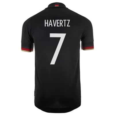 Kinder Deutsche Fussballnationalmannschaft Kai Havertz #7 Auswärtstrikot Schwarz 2021 Trikot