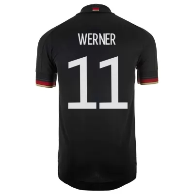 Damen Deutsche Fussballnationalmannschaft Timo Werner #11 Auswärtstrikot Schwarz 2021 Trikot
