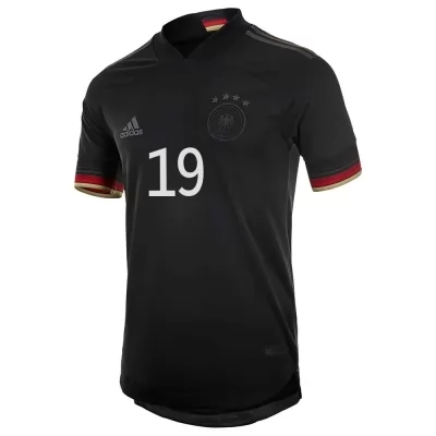 Damen Deutsche Fussballnationalmannschaft Leroy Sane #19 Auswärtstrikot Schwarz 2021 Trikot