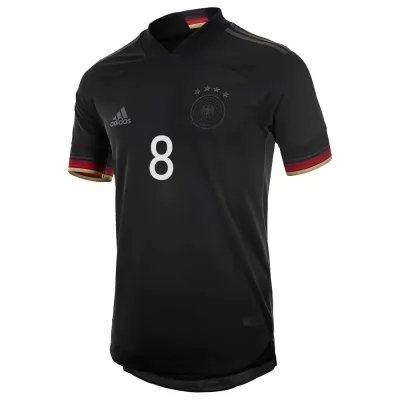 Herren Deutsche Fussballnationalmannschaft Toni Kroos #8 Auswärtstrikot Schwarz 2021 Trikot