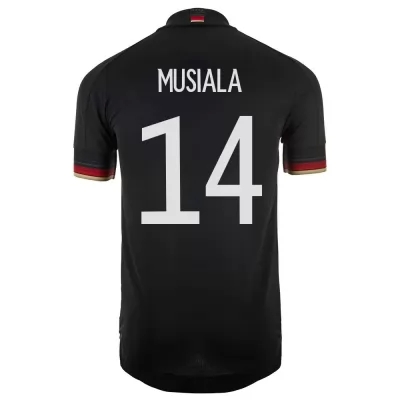 Herren Deutsche Fussballnationalmannschaft Jamal Musiala #14 Auswärtstrikot Schwarz 2021 Trikot