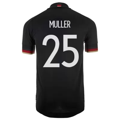 Kinder Deutsche Fussballnationalmannschaft Thomas Muller #25 Auswärtstrikot Schwarz 2021 Trikot