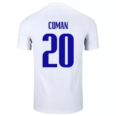 Herren Französische Fussballnationalmannschaft Kingsley Coman #20 Auswärtstrikot Weiß 2021 Trikot