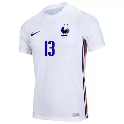 Kinder Französische Fussballnationalmannschaft N'golo Kante #13 Auswärtstrikot Weiß 2021 Trikot