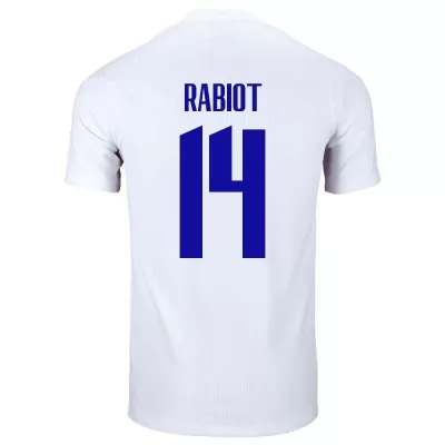 Kinder Französische Fussballnationalmannschaft Adrien Rabiot #14 Auswärtstrikot Weiß 2021 Trikot