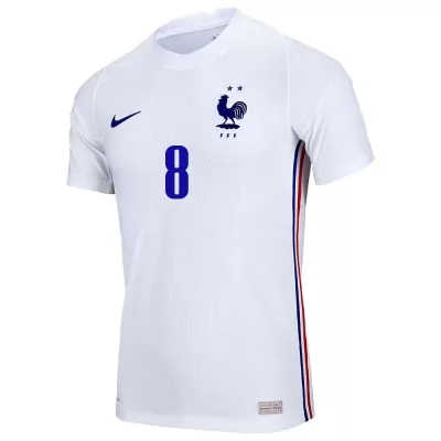 Kinder Französische Fussballnationalmannschaft Thomas Lemar #8 Auswärtstrikot Weiß 2021 Trikot