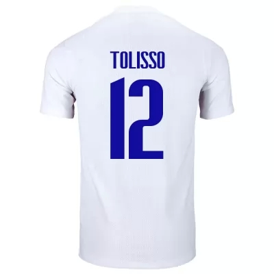Damen Französische Fussballnationalmannschaft Corentin Tolisso #12 Auswärtstrikot Weiß 2021 Trikot
