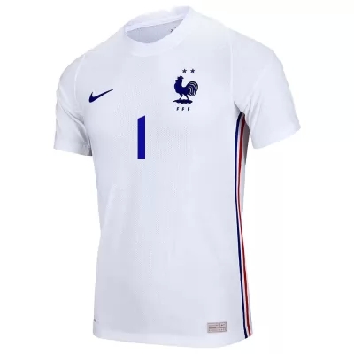 Herren Französische Fussballnationalmannschaft Hugo Lloris #1 Auswärtstrikot Weiß 2021 Trikot