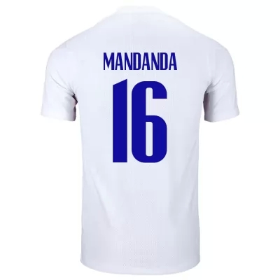 Kinder Französische Fussballnationalmannschaft Steve Mandanda #16 Auswärtstrikot Weiß 2021 Trikot