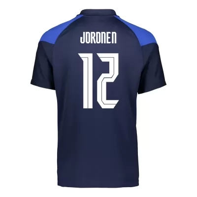 Herren Finnische Fussballnationalmannschaft Jesse Joronen #12 Auswärtstrikot Dunkelblau 2021 Trikot