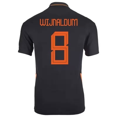 Herren Niederländische Fussballnationalmannschaft Georginio Wijnaldum #8 Auswärtstrikot Schwarz 2021 Trikot