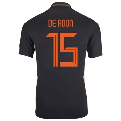 Damen Niederländische Fussballnationalmannschaft Marten de Roon #15 Auswärtstrikot Schwarz 2021 Trikot