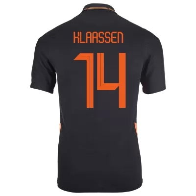 Damen Niederländische Fussballnationalmannschaft Davy Klaassen #14 Auswärtstrikot Schwarz 2021 Trikot