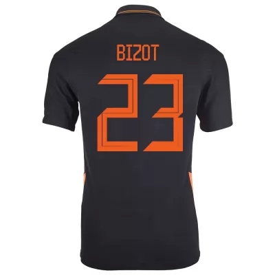 Damen Niederländische Fussballnationalmannschaft Marco Bizot #23 Auswärtstrikot Schwarz 2021 Trikot