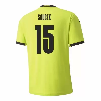 Herren Tschechische Fussballnationalmannschaft Tomas Soucek #15 Auswärtstrikot Hellgrün 2021 Trikot
