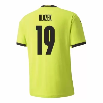 Herren Tschechische Fussballnationalmannschaft Adam Hlozek #19 Auswärtstrikot Hellgrün 2021 Trikot