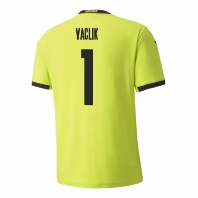 Herren Tschechische Fussballnationalmannschaft Tomas Vaclik #1 Auswärtstrikot Hellgrün 2021 Trikot