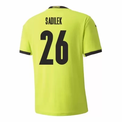 Kinder Tschechische Fussballnationalmannschaft Michal Sadilek #26 Auswärtstrikot Hellgrün 2021 Trikot