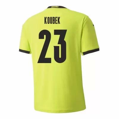 Damen Tschechische Fussballnationalmannschaft Tomas Koubek #23 Auswärtstrikot Hellgrün 2021 Trikot