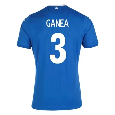 Kinder Rumänische Fussballnationalmannschaft Cristian Ganea #3 Auswärtstrikot Blau 2021 Trikot