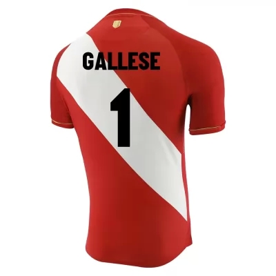 Herren Peruanische Fussballnationalmannschaft Pedro Gallese #1 Auswärtstrikot Rot Weiß 2021 Trikot