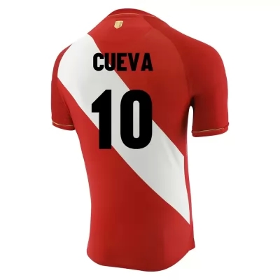 Herren Peruanische Fussballnationalmannschaft Christian Cueva #10 Auswärtstrikot Rot Weiß 2021 Trikot
