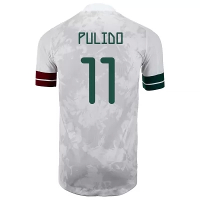 Kinder Mexikanische Fussballnationalmannschaft Alan Pulido #11 Auswärtstrikot Weiß Schwarz 2021 Trikot