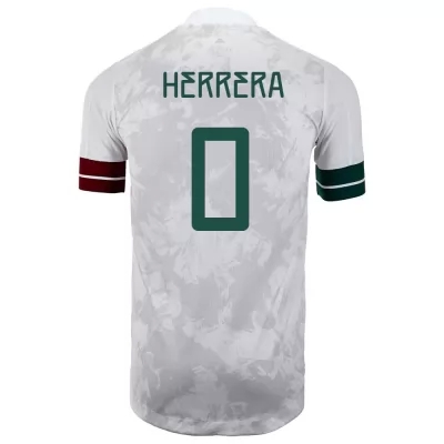 Kinder Mexikanische Fussballnationalmannschaft Hector Herrera #0 Auswärtstrikot Weiß Schwarz 2021 Trikot