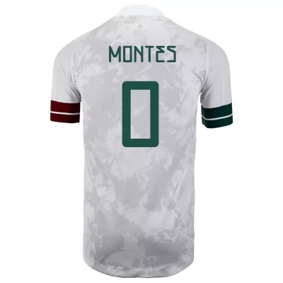 Kinder Mexikanische Fussballnationalmannschaft Cesar Montes #0 Auswärtstrikot Weiß Schwarz 2021 Trikot