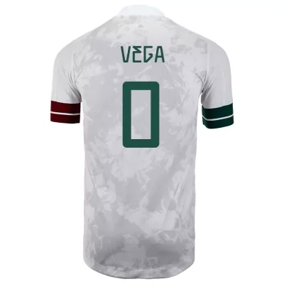 Herren Mexikanische Fussballnationalmannschaft Alexis Vega #0 Auswärtstrikot Weiß Schwarz 2021 Trikot