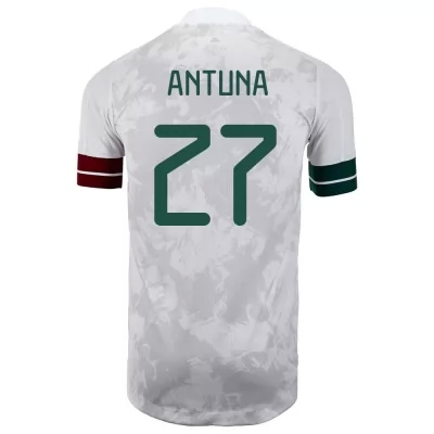 Herren Mexikanische Fussballnationalmannschaft Uriel Antuna #27 Auswärtstrikot Weiß Schwarz 2021 Trikot