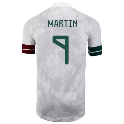 Kinder Mexikanische Fussballnationalmannschaft Henry Martin #9 Auswärtstrikot Weiß Schwarz 2021 Trikot