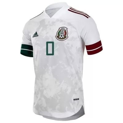 Damen Mexikanische Fussballnationalmannschaft Jesus Angulo #0 Auswärtstrikot Weiß Schwarz 2021 Trikot