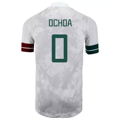 Herren Mexikanische Fussballnationalmannschaft Guillermo Ochoa #0 Auswärtstrikot Weiß Schwarz 2021 Trikot