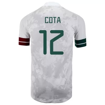 Kinder Mexikanische Fussballnationalmannschaft Rodolfo Cota #12 Auswärtstrikot Weiß Schwarz 2021 Trikot