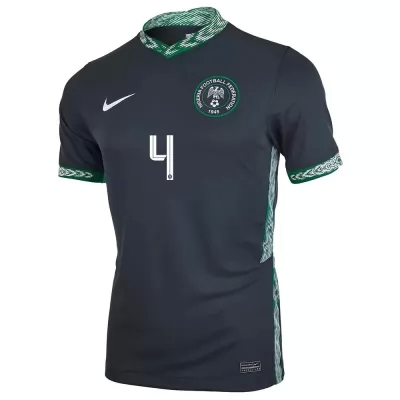 Damen Nigerianische Fussballnationalmannschaft Wilfred Ndidi #4 Auswärtstrikot Schwarz 2021 Trikot
